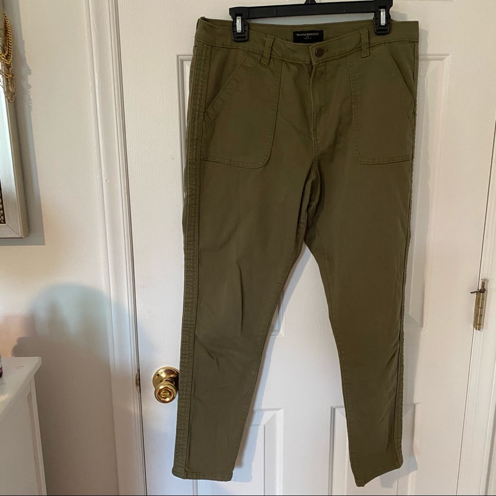 banana republic green skinny pants
